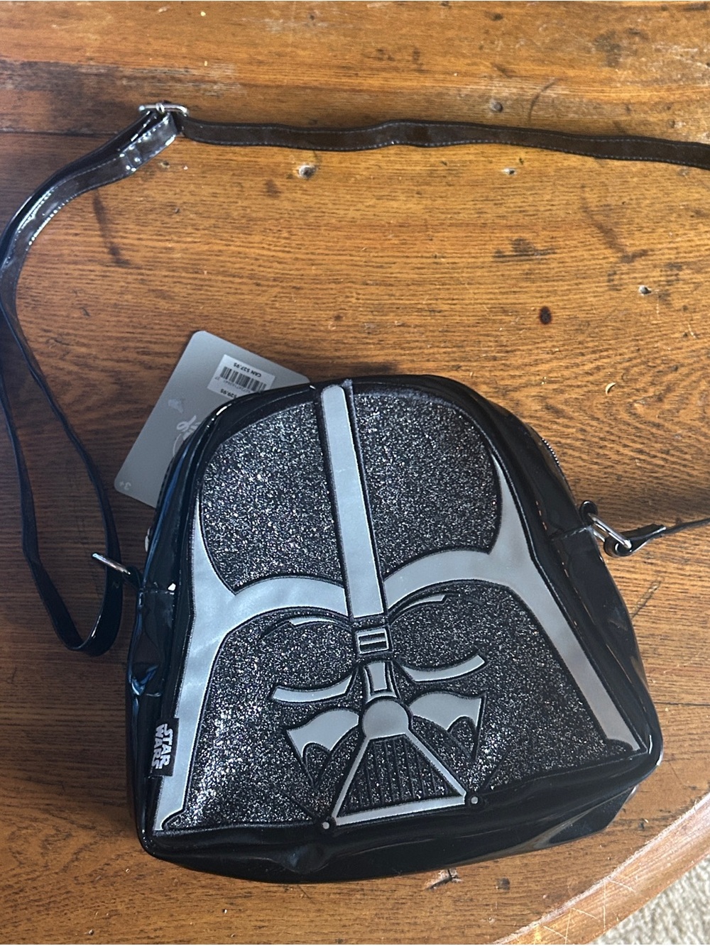 Disney Black Glitter Darth Vader Crossbody Bag